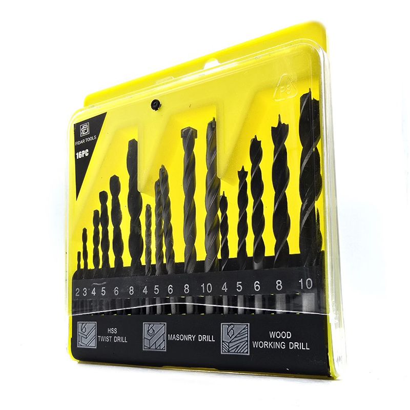 مته دریل شارژی و دریل برقی فیدار  مدل hss 16pcs مجموعه 16 عددی